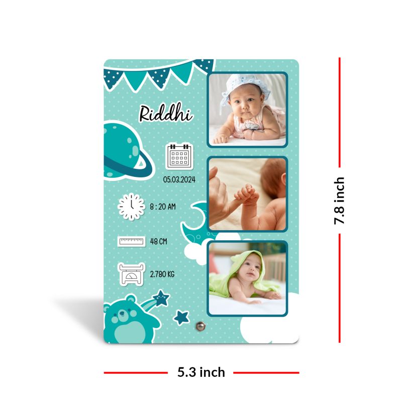 Personalized NewBorn Baby Photo Frame Customized Collage Photo With Dates And Name Gift For New Parents Bedside Decor Frame Birthday Gift Photo Frame